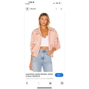 Tart Collections Pink‎ Bomber Jacket Women'sM Zip Front